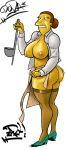  ass big_breasts breasts cigarette doris_peterson stockings the_simpsons white_background yellow_skin zarx_(artist) 