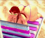  1girl 3d 3d_animation alien alien_girl alien_humanoid ass beach beach_chair big_ass big_breasts bikini breasts bubble_butt dat_ass dc_comics dumptruck_ass enormous_ass enormous_breasts enormous_butt fat_ass_teen female female_only flirting_look gif gilmintan green_eyes huge_ass huge_breasts koikatsu koriand&#039;r long_hair long_hair_female looking_at_viewer lounge_chair lying lying_down lying_on_stomach on_stomach orange_skin red_hair sand shaking shaking_ass shaking_butt solo solo_female solo_focus starfire stockings teen_titans teenage_girl thick_thighs thighs twerking voluptuous_teen wiggle 