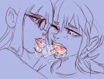  2_girls french_kiss kissing ungulatr yuri 