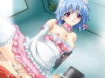  1boy 1girl ayakashi bare_shoulders blue_hair blush braid breasts censored choker cleavage clenched_teeth cowgirl_position cum cum_in_pussy cum_inside deep_penetration dutch_angle elbow_gloves frills game_cg girl_on_top gloves maid nipple_slip nipples no_bra no_panties penis pink_eyes pov purple_eyes pussy pussy_juice sex straddle straddling tears teeth thighhighs toma_(asagayatei) twin_braids vaginal waitress wet_pussy yoake_eimu 