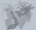  2_girls delphox french_kiss game_freak kissing nintendo pokemon saliva umbreon ungulatr yuri 