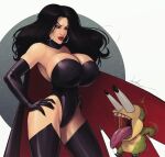  1boy 1girl battletoads big_breasts breasts cleavage clothed_female dark_queen devil_hs female_focus huge_breasts long_hair male male/female solo_focus stockings video_game_character video_game_franchise 