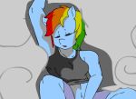  anthro blue_fur breasts censored closed_eyes clothed clothing cloud equine female friendship_is_magic fur furry gif hair half-dressed horse inuyuru mammal masturbation multicolored_hair my_little_pony navel open_mouth outside pony rainbow_dash rainbow_hair shirt solo spread_legs spreading tongue 