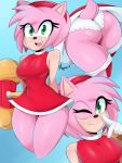  amy_rose ass bent_over big_breasts bmayyneart fang furry green_eyes hammer mallet panties piko_piko_hammer pink_fur sega short_dress smile solo_female sonic sonic_the_hedgehog_(series) tail thick_thighs tight_clothing upskirt wink 
