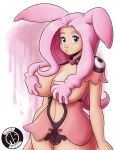 1girl big_breasts breasts bunny_ears bunny_girl cleavage colored cosplay crossover cute fluttershy friendship_is_magic humanized king-kakapo megasweet melona melona_(cosplay) melona_(queen&#039;s_blade) my_little_pony queen&#039;s_blade