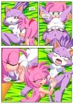  1girl ahegao amy_rose bbmbbf blaze_the_cat burning_love climax clitoris cum female/female female_anthro female_only furry moaning mobius_unleashed palcomix pussy sega sonic_the_hedgehog_(series) yuri 