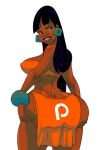  1girl ass big_ass big_breasts breasts chel clothes dark-skinned_female dark_skin dat_ass dreamworks erect_nipples happy hips latina lips long_hair looking_at_viewer looking_back nipples slb the_road_to_el_dorado wide_hips 