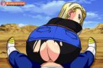  android_18 anus blonde_hair blue_eyes clothed_sex dragon_ball_z foxybulma gif hetero looking_back outdoor_sex outdoors torn_clothes vaginal_sex vegeta veiny_penis 