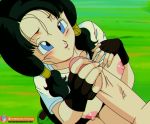  1boy 1girl after_fellatio animated big_breasts black_hair blue_eyes breasts_out_of_clothes cum cum_on_face dragon_ball_z embarrassed erect_nipples facial foxybulma gif gohan_(dragon_ball_z) handjob happy_sex hetero kneeling large_breasts lifted_by_self looking_at_partner looking_up no_bra outdoor_sex outdoors pink_nipples pov pov_eye_contact shirt_lift twin_tails veiny_penis videl_(dragon_ball_z) 