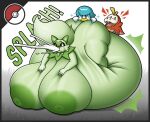  1girl 2boys cumflation hyper_belly nintendo pokemon sprigatito tofu_(artist) 