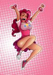  1girl blue_eyes bracelets breasts converse darkereve equestria_girls friendship_is_magic humanized jumping my_little_pony pink_hair pinkie_pie pinkie_pie_(eg) sneakers solo strategically_covered 