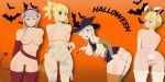  1girl 2:1_aspect_ratio black_clover dr._stone elizabeth_liones female_only fire_force halloween halloween_costume high_resolution iris_(fire_force) kohaku_(dr._stone) mandio_art noelle_silva pussy the_seven_deadly_sins uncensored very_high_resolution 