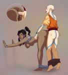  1boy 1girl aang anal avatar:_the_last_airbender black_hair blue_eyes bottomless cum cum_in_ass cum_inside cumshot dark_skin demenarts88 doggy_position female interracial korra looking_at_viewer male muscle pants_around_ankles selfcest shiny shiny_skin shirt_lift tagme tattoo the_legend_of_korra tongue 