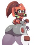  2015 anthro ass big_ass blush breasts clothing female green_eyes legwear looking_at_viewer looking_back machine mechanical plain_background presenting presenting_hindquarters proxy_(character) robot shirt solo sssonic2 standing stockings teeth thick_thighs tight_clothing white_background wide_hips 