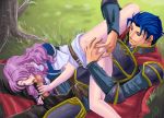  1boy 1girl 69 aozora_kyuuji armor armored_dress art artist_request bare_legs belt blue_eyes blue_hair blush bottomless cape censored couple dress dress_lift fellatio fingering fire_emblem fire_emblem:_rekka_no_ken fire_emblem_7 fire_emblem_blazing_sword florina florina_(fire_emblem) girl_on_top grass handjob hector hector_(fire_emblem) hetero lavender_hair legs licking long_hair looking_at_another looking_at_viewer lying male/female nintendo open_mouth oral outdoors pants pegasus_knight penis penis_grab purple_hair pussy short_hair silver_hair smile tongue tongue_out tree 