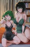 2_girls big_breasts blush bob_cut breast_size_difference breasts clothed_female collarbone dialogue english_text esper_sisters female_focus fubuki_(one-punch_man) genos green_eyes green_hair height_difference high_res huge_breasts light-skinned_female light_skin lingerie male male/female mature mature_female medium_breasts multiple_girls nia4294 nia_(nia4294) one-punch_man petite petite_body seductive short_hair sisters size_difference slim_waist small_breasts tagme tatsumaki text thick_thighs thighs wide_hips 