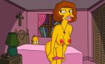  ass breasts erect_nipples homer_simpson maude_flanders spying the_simpsons thighs undressing 