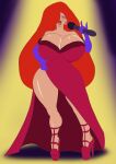  annon bimbo bimbofication breast_expansion butt_expansion disney earrings gigantic_ass gigantic_breasts green_eyes hand_on_hip hourglass_figure jessica_rabbit long_hair red_dress red_hair sexy sexy_ass sexy_body sexy_breasts who_framed_roger_rabbit 