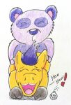 1boy 1girl anthro doggy_position donkey donkey_hodie from_behind male male/female panda purple_fur purple_panda rdk reddragonkan