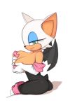 34no404 bat big_breasts breasts clothing eyeshadow female gloves green_eyes looking_at_viewer makeup mammal pasties rouge_the_bat solo sonic_(series) source_request