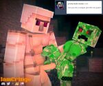  1boy 1boy1girl 1girl 1girl 3d 3d_(artwork) creeper holding holding_another iamcringe iron_golem looking_at_another male male/female mine-imator minecraft penis pussy pussy red_eyes red_pupils sex spread_legs straight straight_sex vaginal vaginal_penetration vaginal_sex 