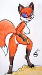 1girl 1girl anthro ass fox furry gun miss_fortune nude pussy rdk shades spy