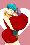 breasts bulma_briefs dragon_ball dragon_ball_z huge_breasts incest milf mother_and_son nipples toshiso_(artist) trunks_briefs 