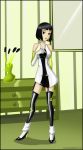 1girl asian ben_10 ben_10:_alien_force big_breasts black_hair breasts clothed dress female female_only julie_yamamoto looking_at_viewer rosvo short_hair solo standing stockings