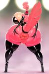  1girl 1girl 2015 alien anthro anus ass big_anus big_ass big_breasts boots breasts choker chubby clothing corset elbow_gloves gloves gooze half-closed_eyes high_heels huge_ass huge_breasts legwear lilibee looking_back mammal pink_eyes pink_skin plump_labia puffy_anus pussy rubber signature spread_butt spreading sunibee sweat thick_thighs thigh_high_boots wide_hips yellow_sclera 
