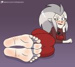  barefoot disney disney_channel eda_clawthorne foot_fetish grey_hair mr._chase_comix smile soles solo_female the_owl_house 