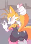  2015 ass big_ass blush bulge canine cloudz crossdressing disembodied_hand fox furry girly looking_back male mammal miles_&quot;tails&quot;_prower sega tail_grab testicle_fondling testicles thick_thighs video_games 