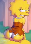 1girl anonymous lisa_simpson looking_back smile the_simpsons yellow_penis yellow_skin 