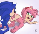  1girl all_fours amy_rose anal anthro anus ass backsack barefoot blush breasts closed_eyes duo erection fur furry half-closed_eyes hedgehog licking looking_back male male/female mammal nude open_mouth oral penis plain_background pussy quills rimming sega sex sideboob sonic_(series) sonic_the_hedgehog sonic_the_hedgehog_(series) testicles the_other_half tongue tongue_out vein veiny_penis video_games white_background 