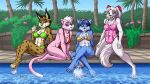  3_girls alluring anthro bikini cat dog fay_spaniel heresy heresy_(artist) katt_monroe krystal lynx miyu_lynx nintendo star_fox star_fox_2 star_fox_assault swimming_pool vixen voluptuous 