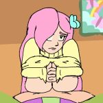  big_breasts breasts fluttershy friendship_is_magic gif green_eyes hetero huge_breasts humanized light_skin my_little_pony olord paizuri paizuri_under_clothes penis pink_hair spike_(mlp) sweater 