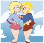 asymmetrical_docking big_breasts breast_to_breast breasts dc_comics dc_super_hero_girls kara_danvers kara_zor-el kryptonian looking_at_another pills-in-a-little-cup square_crossover super_best_friends_forever supergirl superheroine