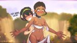  artsnotra_(artist) ass_visible_through_thighs avatar:_the_last_airbender blind blushing breasts katara nickelodeon tan_line toph_bei_fong undressing undressing_another 