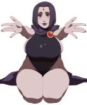  1girl blush breasts cleavage dc_comics female_only huge_breasts khexxi looking_at_viewer mature_female milf rachel_roth raven_(dc) teen_titans thick_thighs wide_hips 
