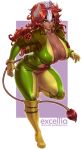  big_breasts bokuman breasts corruption_of_champions cosplay dark-skinned_female dark_skin excellia_(coc) horns marvel rogue rogue_(cosplay) tail x-men 