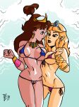  2_girls big_breasts bikini breasts captain_n_the_game_master imminent_yuri micro_bikini nipples princess_lana princess_zelda princess_zelda_(dic_cartoon) teev the_legend_of_zelda_(cartoon) 