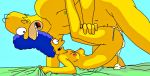  areolae blue_hair breasts canon_couple cum cum_in_pussy cum_inside hair homer_simpson marge_simpson milf nipples nude sex the_simpsons yellow_skin 