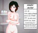  1girl 1girl 1girl 3d arrancon bathroom black_hair character_profile completely_nude completely_nude_female dark_red_hair female_only female_solo gradient_hair grey_eyes groin hair_conditioner indoors looking_at_viewer multicolored_hair nipples nude paipan pussy red_hair rooster_teeth ruby_rose rwby shampoo_bottle shower_(place) sliver_eyes soap_bottle standing tile_wall tiles two-tone_hair 