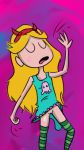  1girl bottomless cum devil dress guttman happy legs masturbation octopus paint pussy space star_butterfly star_vs_the_forces_of_evil stockings 