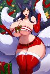  ahri ai_generated ass big_ass big_breasts breasts christmas fox fox_ears fox_girl fox_tail hips huge_ass huge_breasts league_of_legends navel stable_diffusion thick_thighs thighs vastaya wide_hips 