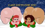 2girls ass ass_focus bent_over big_ass big_breasts big_lips breasts brown_body brown_eyes bubble_butt cartoon_network christmas cleavage crossover dat_ass dexter&#039;s_laboratory dexter&#039;s_mom disney disney_channel dumptruck_ass earrings face_down_ass_up female female_only ginger_hair holidays huge_ass j.monkey23 lips lipstick matching_outfit mature_female milf red_lipstick short_hair snow text the_proud_family thick_thighs trudy_proud