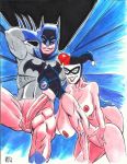 batman batman_(series) bruce_wayne catwoman dc_comics fellatio ffm_threesome harley_quinn oral rob_durham selina_kyle sex threesome