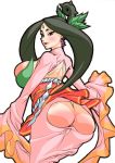 1girl anus ass ass_cutout attractive_look be_kei big_ass big_breasts black_hair breasts capcom eyebrows flirt huge_breasts japanese_clothes jewelry kei_(bekei) kei_(pixiv14657) kimono large_breasts leaf lipstick looking_back makeup markings mature milf no_panties obi okami ookami_(game) ponytail pussy sakuya sakuya_(okami) sakuya_(ookami) sash simple_background single_big_breast single_breast solo uncensored white_background 