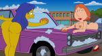  big_breasts breasts car_wash crossover family_guy lois_griffin marge_simpson nude the_simpsons yellow_skin 