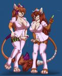  2futas anthro blithedragon canine cosplay dickgirl duo furry futanari herm intersex mammal nurse nurse_outfit penis uncut 