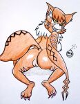  1girl 1girl anthro ass digimon looking_back meicrackmon pussy rdk 